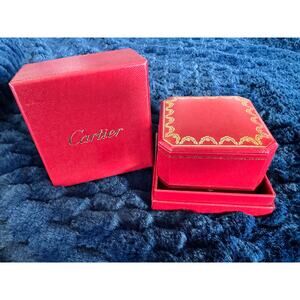 🎁 Authentic Cartier Red Jewelry Boxes – Inner & Outer Presentation Set